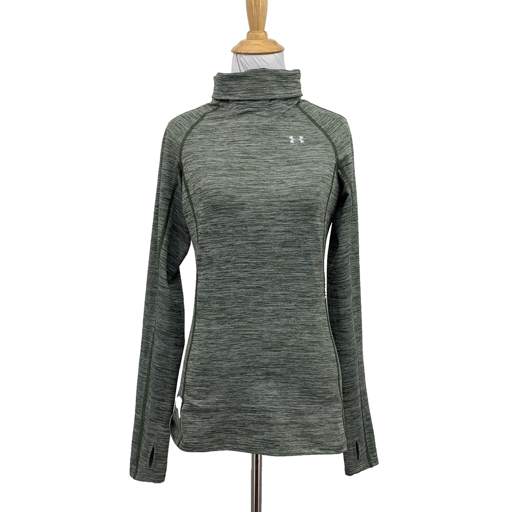 Under Armour Top Women XS Extra Small Avocado Turtleneck Compression Heatgear